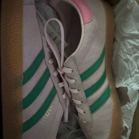 Adidas Women's Pastel Pink and Green Sneakers - Picture 4 of 4
